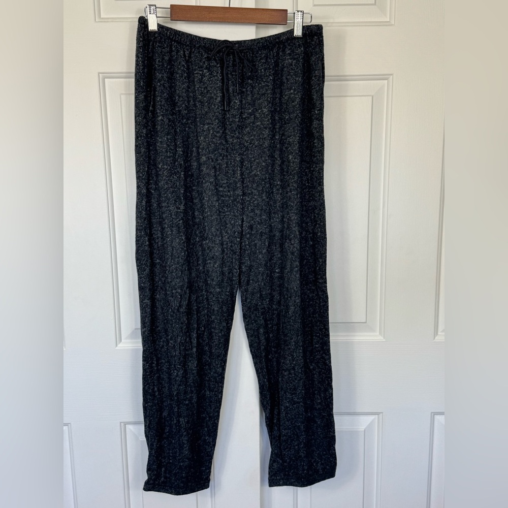 Oak & Fort Women’s Drawstring Lounging Pants Black Heather Size L‎
